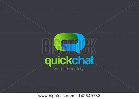 Letter Q Logo Speech Bubble design vector. Chat Logotype icon