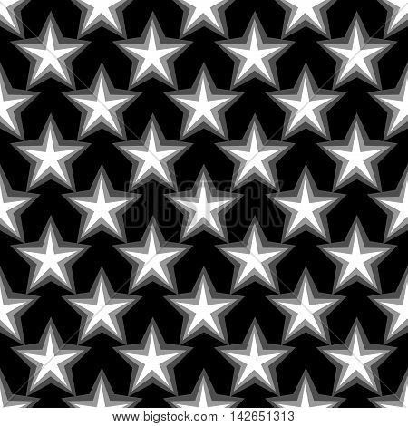 Star geometric seamless pattern. Fashion graphic background design. Modern stylish abstract texture. Monochrome template for prints textiles wrapping wallpaper website Stock VECTOR illustration