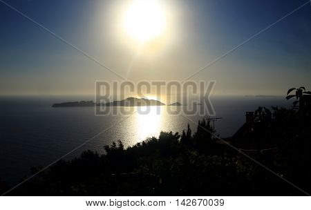 sundown/sunrise in the Mediterranean sea (corfu island greece)