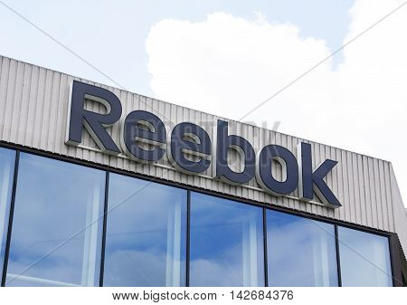 Amsterdam Netherlands-august 14 2016: letters reebok on the headquarters in Amsterdam