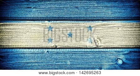 flag of Honduras painted on old grungy wooden background: 3d illustration