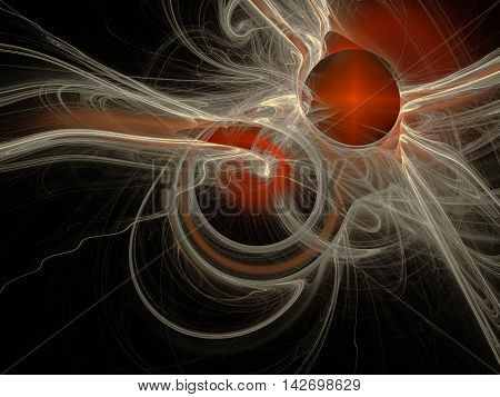 red and grey smoke abstract on black background