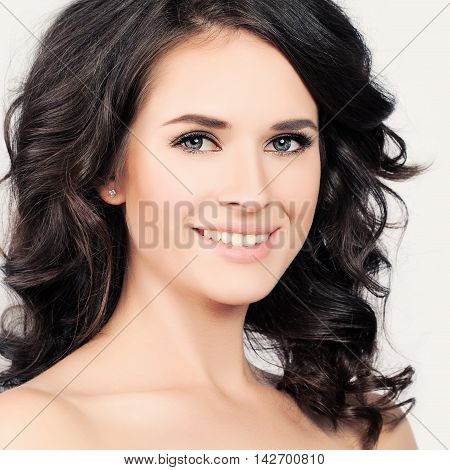 Woman with Healthy Skin and Natural Makeup