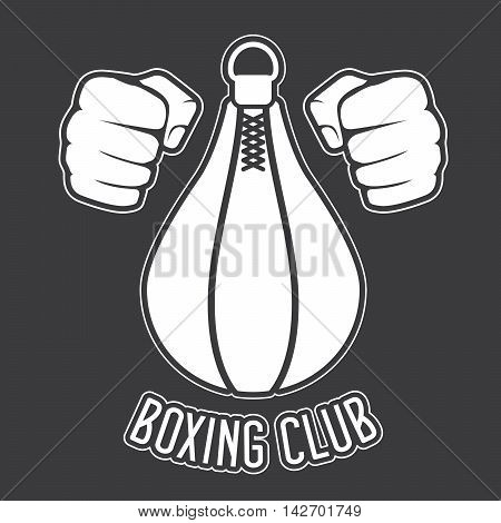 Boxing club emblem - fists and punching bag