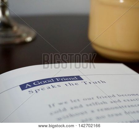 Book's friendly words to live by with coffee