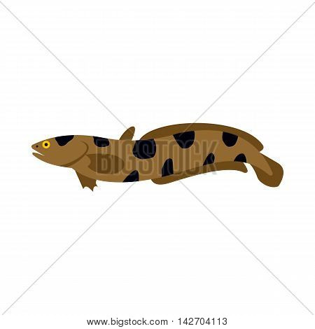 Snakehead icon in flat style isolated on white background. Sea creatures symbol