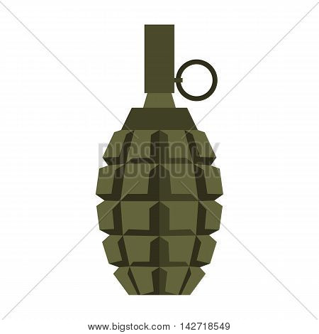 Hand grenade icon in flat style on a white background