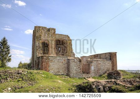 Ruined Church of the Annunciation at the Rurik fortress. Veliky Novgorod, Russia.
