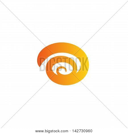 Isolated abstract orange color spiral vector logo. Hurricane, tornado, swirl logotype. Wind element. Spinning ribbon sign.