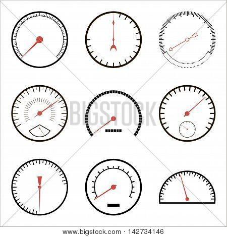 Speedometer icons isolated on a white background. Vector illustration