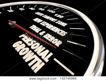Personal Growth Leave Your Comfort Zone Speedometer 3d Illustration