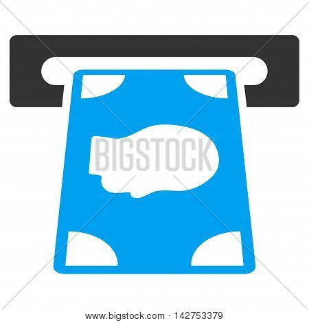 Cashpoint icon. Vector style is bicolor flat iconic symbol with rounded angles, blue and gray colors, white background.