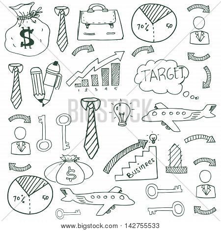 Doodle of image business vector art stock collection