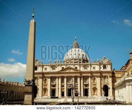 VATICAN CITY Basilica of Saint Peter in Vatican in a summer day