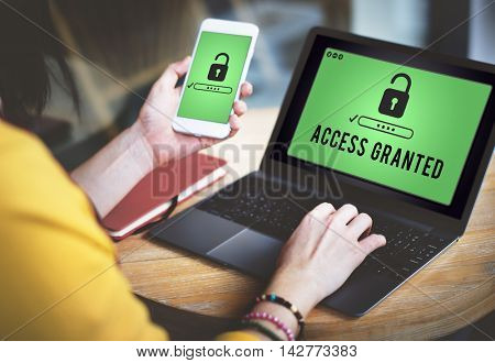 Access Granted Anytime Available Possible Unlock Concept