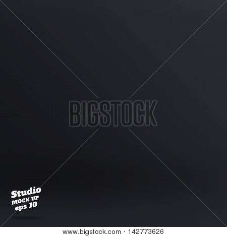 Vector ,empty Rich Color Style Of Dark Grey Studio Room Background ,template Mock Up For Display Of