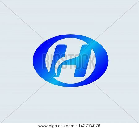 Letter H logo icon design template elements. Vector round sign