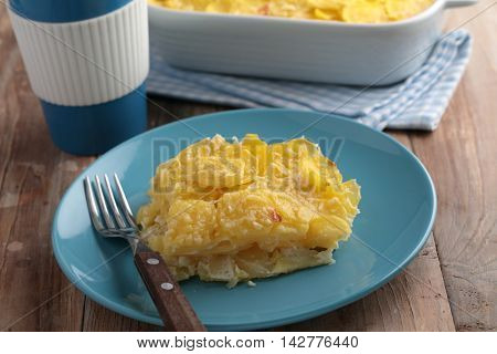 Potatoes a la dauphinoise on a plate
