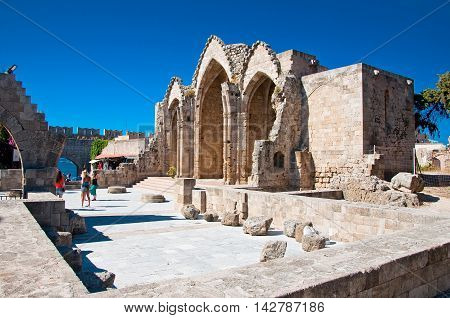 Church of the Virgin of the Burgh on July 1 2013. Greece Rhodes.