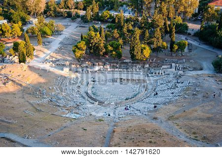 Remains of The Theatre of Dionysus Eleuthereus in Athens Greece