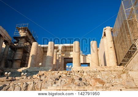 The Propylaea. Athens Greece.In the citi down town.