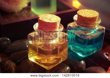 Bottle of aroma essential oil for spamad vivid style