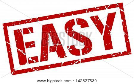 easy stamp. red grunge square isolated sign