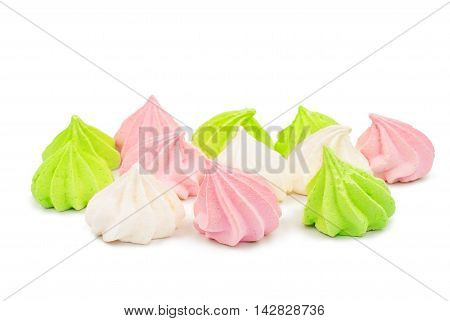 meringue  vanilla, cookie, confection on a white background