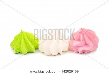meringue  vanilla, cookie, confection on a white background