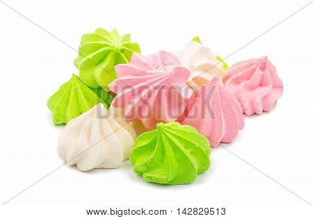 meringue  vanilla, cookie, confection on a white background