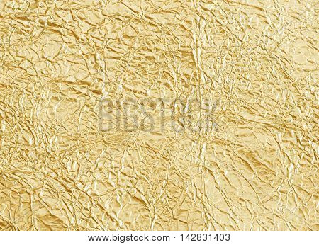 Crumpled Goldr Paper Pattern Textured