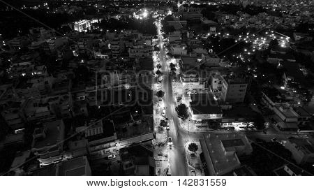 aerial athens black and white from above greece