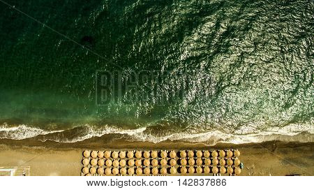 beach of alepochori athens greece  from above