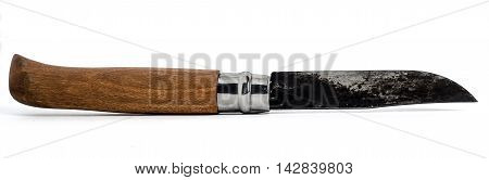 custom wood Knife on white a background