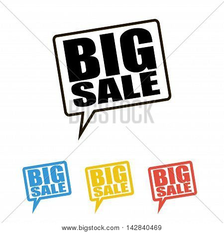 Big sale. 4 different colors emblems. Vector illustration