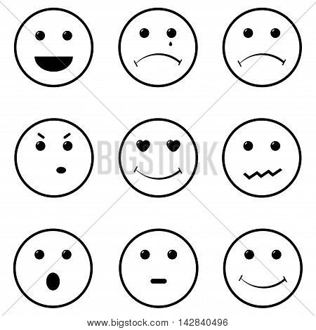 Vector smiles set of 9 different species
