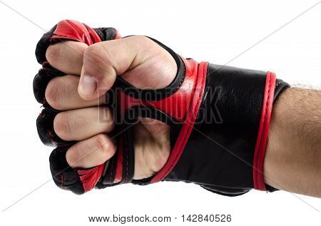 Gloves for MMA leather on white background
