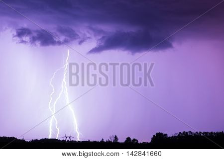 Lightning With Dramatic Clouds.