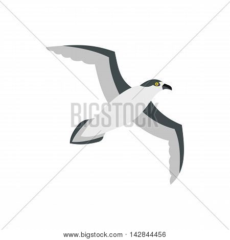 Sea gull icon in flat style on a white background