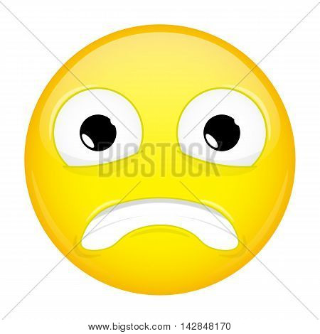 Shock emoji. Surprise emotion. Puzzled emoticon. Illustration smile icon.