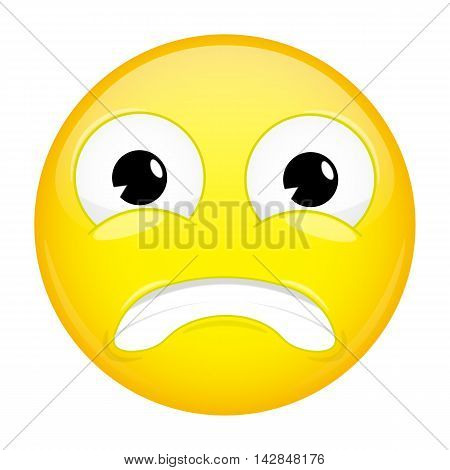 Shock emoji. Surprise emotion. Puzzled emoticon. Illustration smile icon.