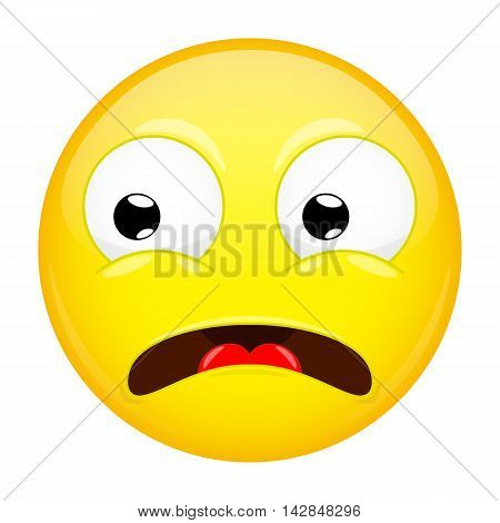 Shocked emoji. Fear emotion. Horror emoticon. Illustration smile icon.