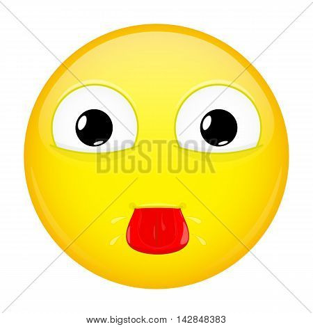 Show tongue emoji. Tease emotion. Put out tongue emoticon. Illustration smile icon.