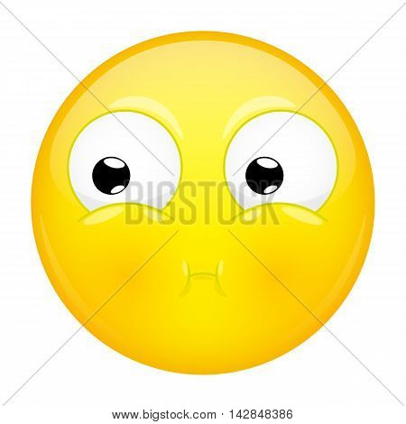 Sulk emoji. Bad emotion. Pout emoticon. Illustration smile icon.