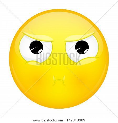 Sulk emoji. Bad emotion. Pout emoticon. Illustration smile icon.