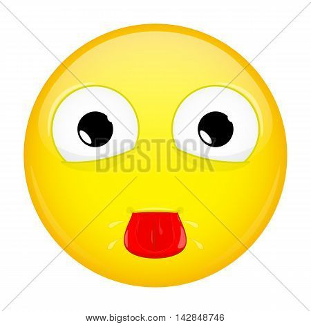Show tongue emoji. Tease emotion. Put out tongue emoticon. Illustration smile icon.