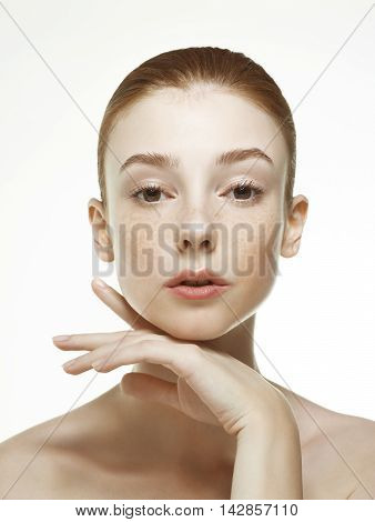 Emotional Beauty Portraits Red-haired Girl.