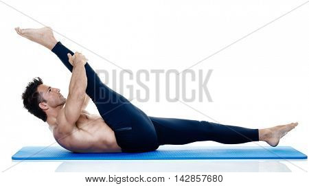 man fitness pilates exercices isolated