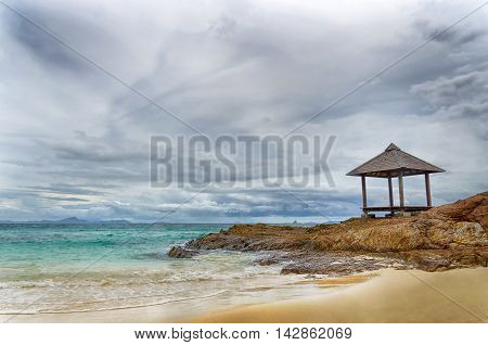 A shelter on a coast. it is time to relex to peace