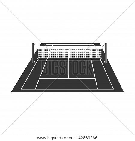 tennis field court net stripe green sport game  vector  isolated illustration